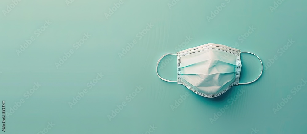 Canvas Prints top-down view of a medical face mask illustrating a concept for flu prevention with ample copy space