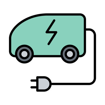 green electric car charging