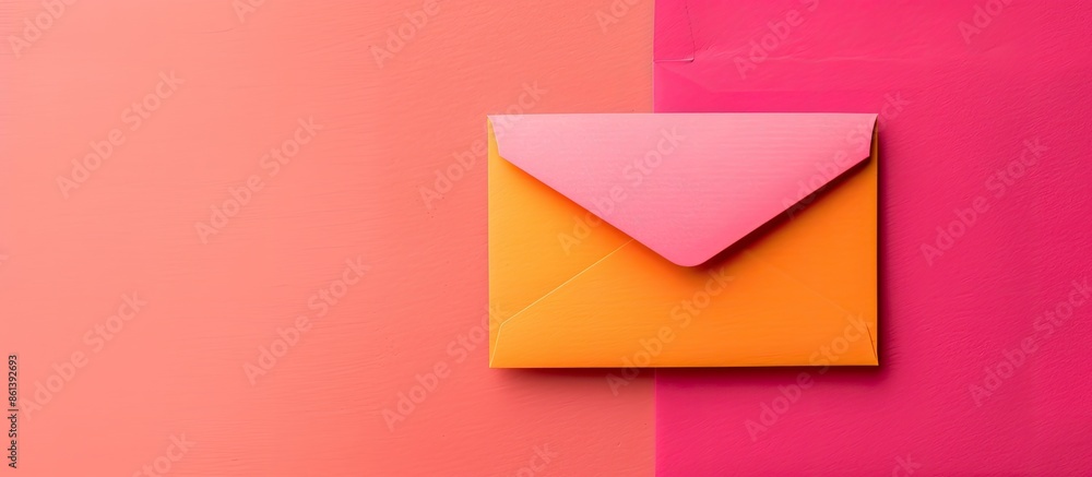 Fototapete color background with blank card and envelope, ideal for showcasing; copy space image.