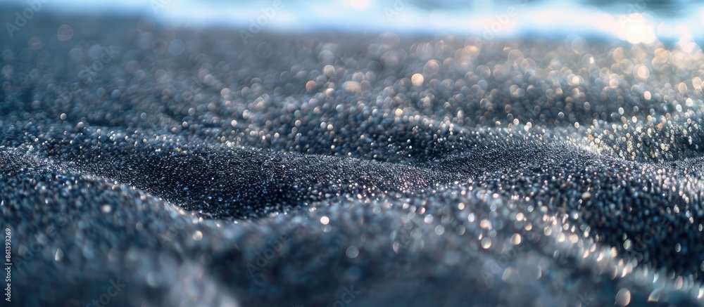 Aufkleber Detailed closeup shot capturing the texture of sand on the beach with room for text or other elements in the image. copy space available