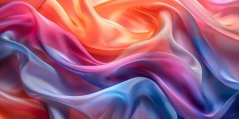 Obraz premium Soothing silk fabric swirl background with vibrant abstract print for textile design. Concept Textile Design, Silk Fabric, Abstract Print, Swirl Background, Vibrant Colors