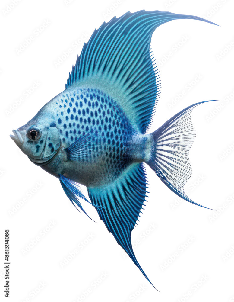 Sticker PNG Fish angelfish animal white background.