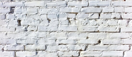 White brick wall texture suitable as a background for graphic design or wallpaper, with ample copy space image.