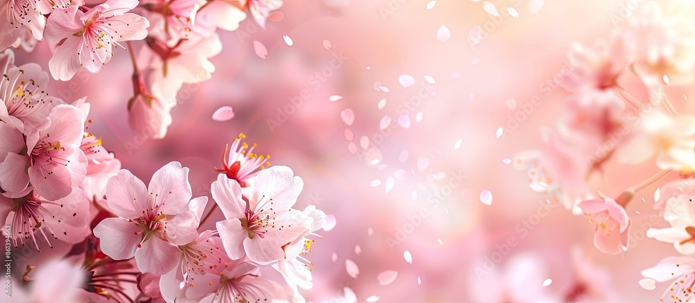 Aufkleber springtime cherry blossom background with copy space image for a banner.