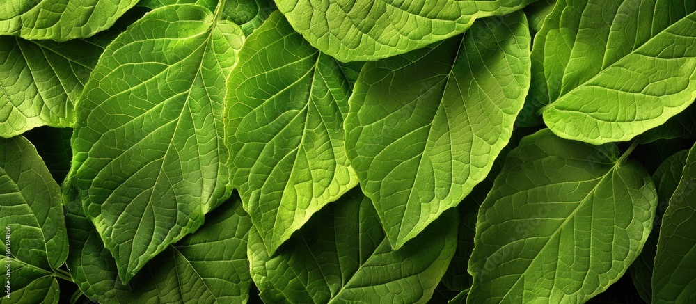 Poster fresh leaves up close with a blank copy space image available for text.