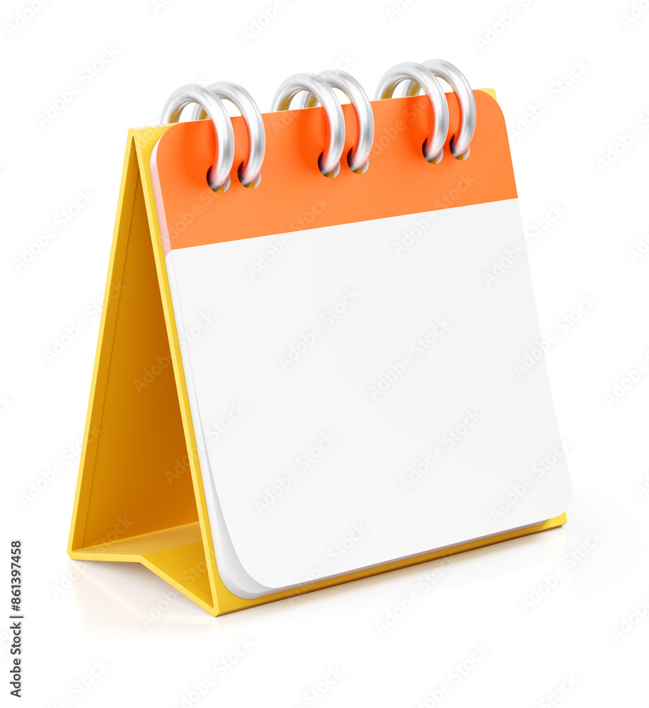 Fototapete a mockup of a desktop calendar. a personal on desk calendar in the form of a-frame whith a blank fac