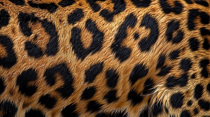 Close-up of a leopard's fur showcasing its unique pattern and texture.  