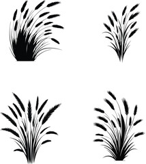 Obraz premium A silhouette design on a pure white background featuring Grass