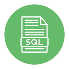 SQL icon vector image. Can be used for Data Science.