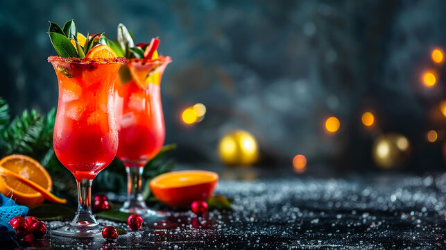 vibrant studio image of the classic Hurricane cocktail, showcasing its bold colors and signature glass. Iconic Hurricane: Bold Tropical Cocktail
