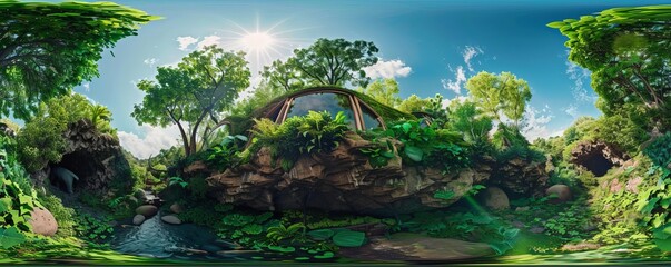 Evolution of human habitats from caves to smart homes in a single, panoramic image