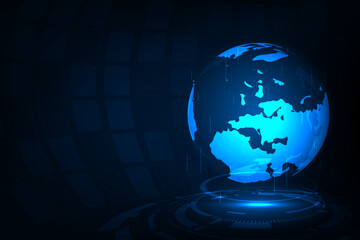 Earth with communication and social media concept. Technology connecting abstract background.