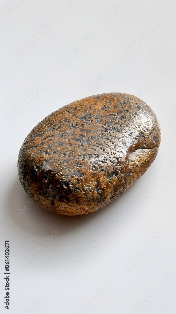 Poster smooth pebble against pristine white background symbolizing simplicity and serenity
