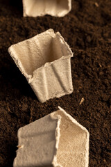square containers for seedlings in agriculture
