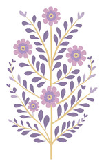 PNG Lavender flower pattern plant art.
