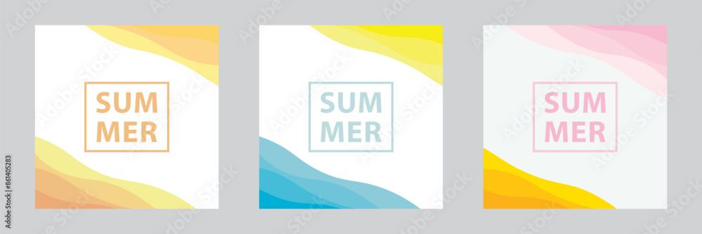 Poster abstract background design with summer color theme, with wavy patterns,abstract summer wave backgrou