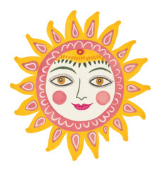 PNG Sun craft art white background.