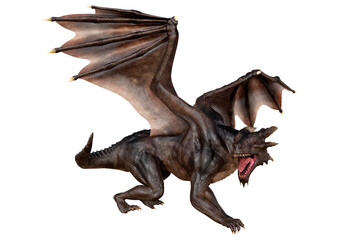 Fototapeta premium 3D Rendering Fairy Tale Dragon on White