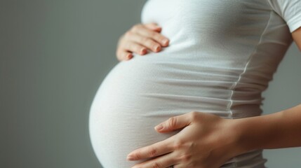 Pregnant woman closeup background illustration generated by ai