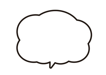 ベクターデータは線幅の太さが変更できる。下向きの雲の形をした吹き出し。