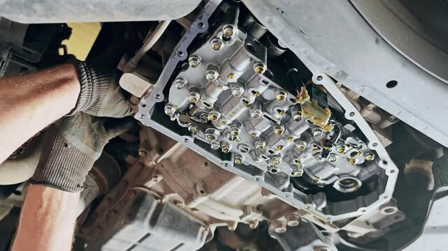 mechanic repairing a car on a lift