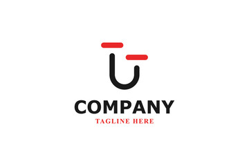 letter t and j minimal logo