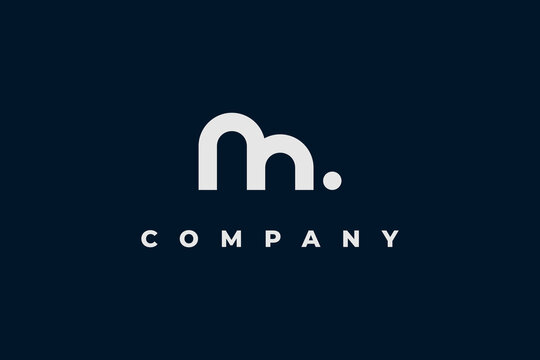 letter m white modern mountains logo