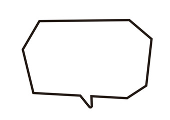 ベクターデータは線幅の太さが変更できる。下向きの多角形の吹き出し。