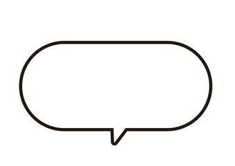 ベクターデータは線幅の太さが変更できる。下向きの楕円形の吹き出し。