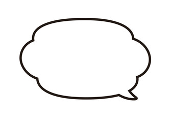 ベクターデータは線幅の太さが変更できる。右斜下向きの雲の形をした吹き出し。