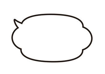 ベクターデータは線幅の太さが変更できる。上向きの雲の形をした吹き出し。