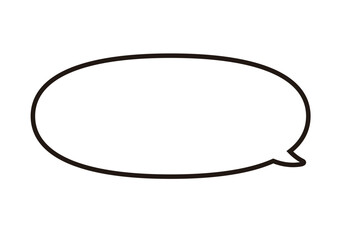 ベクターデータは線幅の太さが変更できる。右斜め下向きの横に長い楕円形の吹き出し。