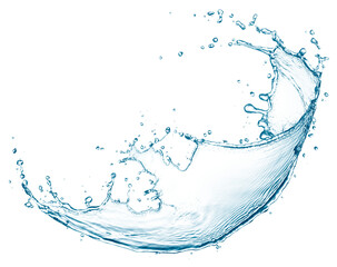 Blue water splash isolated