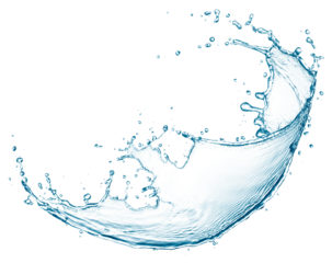 Blue water splash isolated