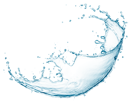 Blue water splash isolated