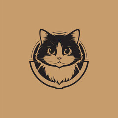 cute cat vector icon logo