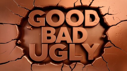 3D Good bad ugly text 