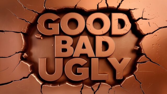 3D Good bad ugly text 