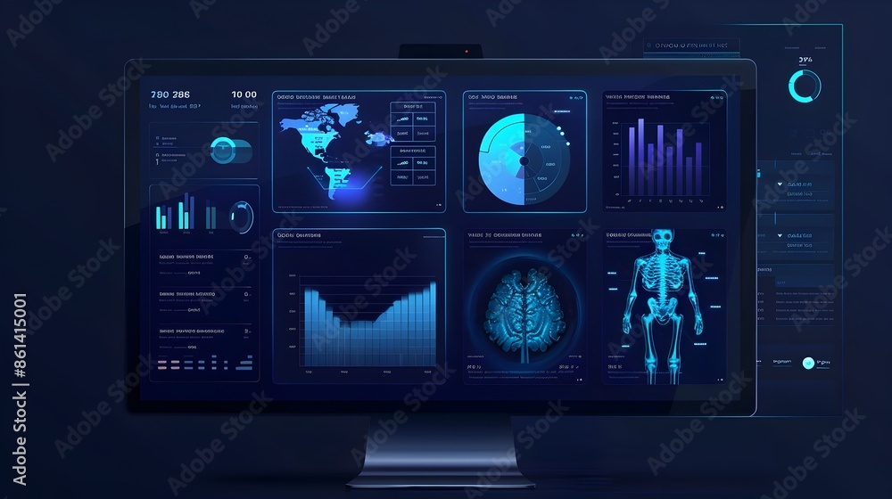 Aufkleber coroner's investigation dashboard:analyzing forensic data insights on digital interface