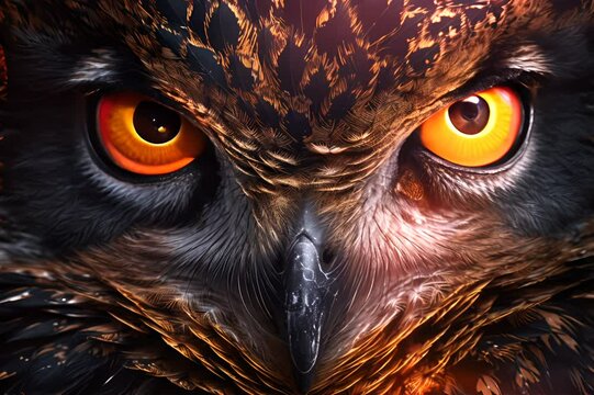 closeup eye owl on background