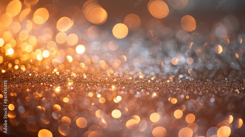 Poster golden bokeh lights with a blurry background create an enchanting and dreamy magical atmosphere, per