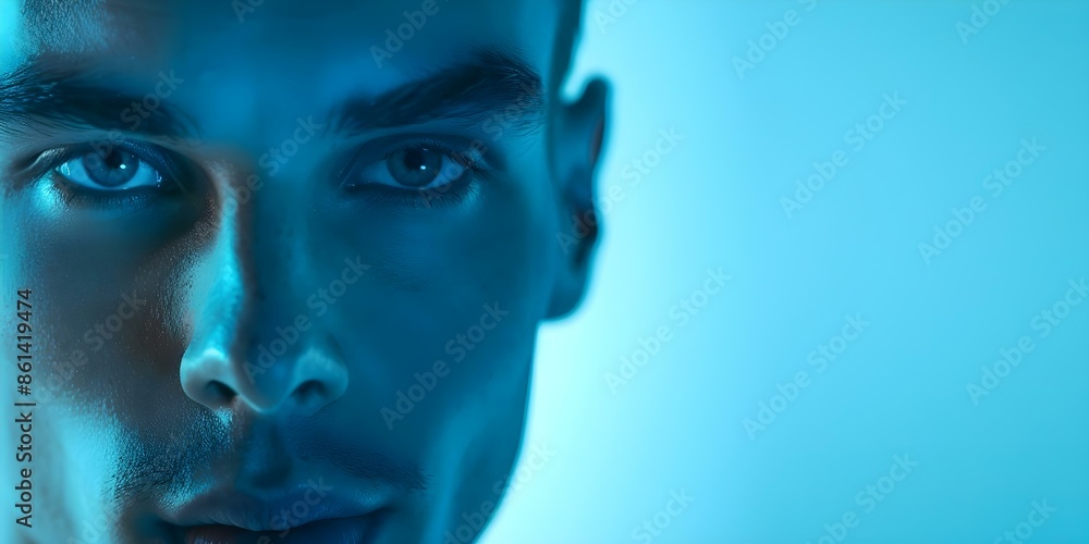 Aufkleber facial recognition technology detects deepfakes by analyzing digital facial features. concept artifi