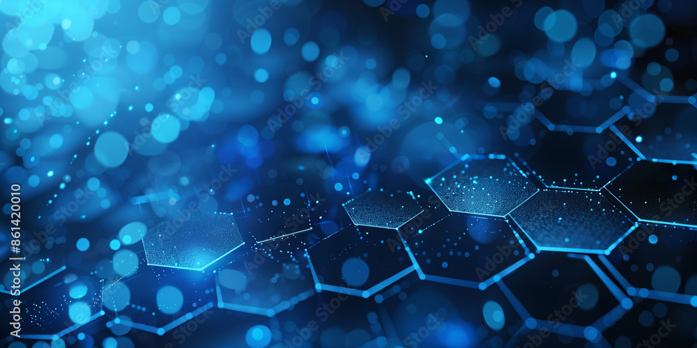 Poster digital technology background. abstract hexagons background