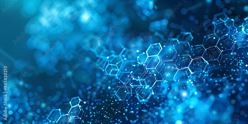 Poster digital technology background. abstract hexagons background