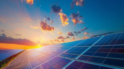 Solar panels installed on rooftops as part of renewable energy solutions to reduce ozone-depleting emissions