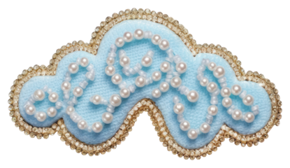 PNG Cute cloud brooch jewelry shape.
