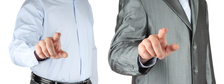 Set of Businessman with indicating hand on transparent background, business concept