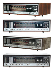 Fototapeta premium Set of Retro Old Radio with dirty and dust of time, isolated on transparent background, retro things concept