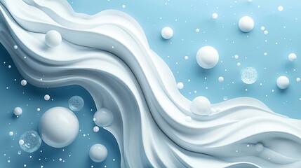 White and blue background with bubbles
