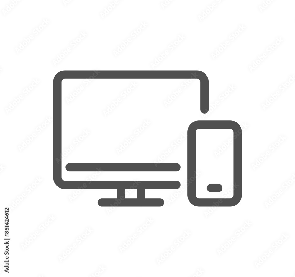 Poster search engine optimization related icon outline and linear vector.